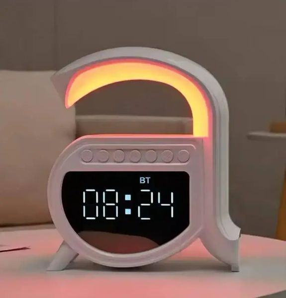 Стильное беспроводное зарядное устройство 15 Вт / Будильник / 4-в-1 Bluetooth-динамик 00016717 фото