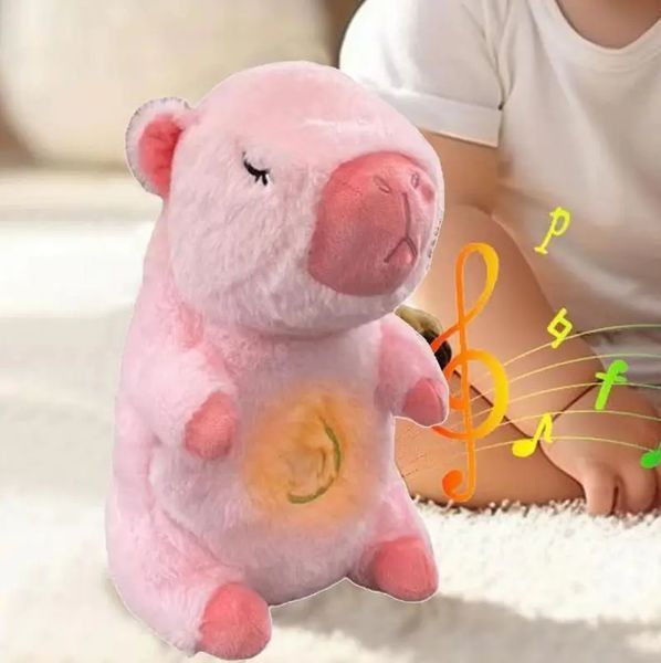 Белый Интерактивная дышащая Капибара Snuggle Pulse CapyBuddy 30 см мягкая плюшевая игрушка 00015835 фото