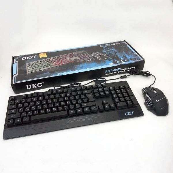 Клавіатура+мишка UKC з LED підсвічуванням від USB M-710, клавіатура ігрова з підсвічуванням та мишкою 00017264 фото