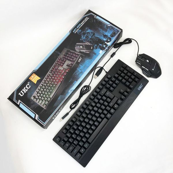 Клавіатура+мишка UKC з LED підсвічуванням від USB M-710, клавіатура ігрова з підсвічуванням та мишкою 00017264 фото