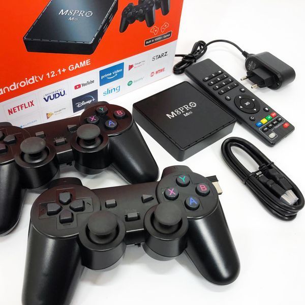 Ігрова телевізійна приставка AndroidTV+Game Box M8PRO Mini + 2 джойстика, Ігрова приставка з підключенням до ТБ 00016265 фото