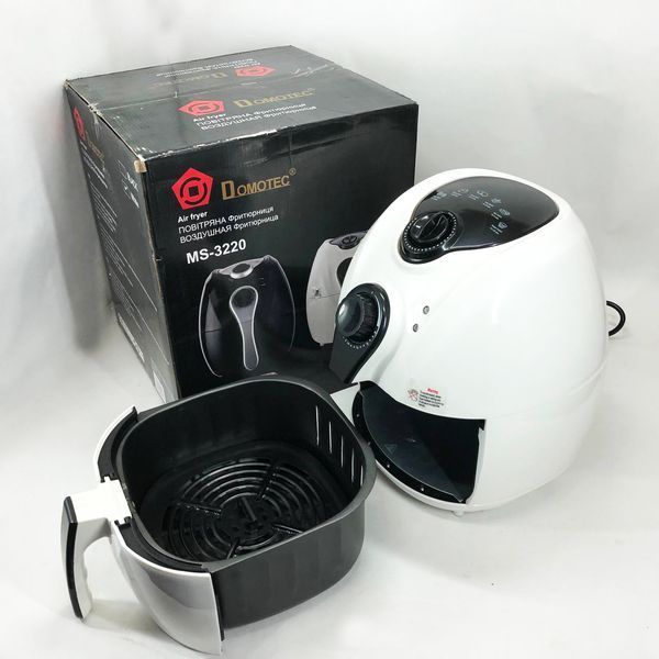 Аерофритниця Мультипіч Аерогриль Domotec MS-3220 1300W 4,5 л Безмасляна з Таймером. Колір: білий 00019061 фото