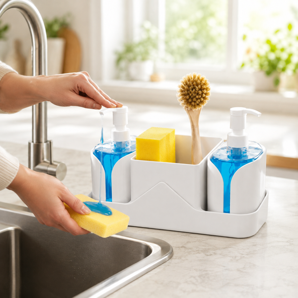 Організатор з дозатором для мила / Multifunctional Soap Dispenser / Органайзер для кухонного мийки 24433833 фото
