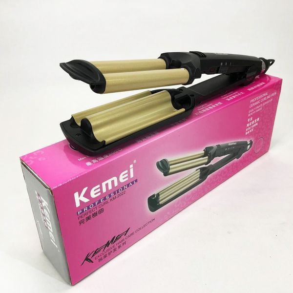Потрійна плойка для укладання волосся Kemei KM-2022 00014541 фото