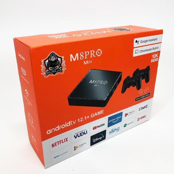 Ігрова телевізійна приставка AndroidTV+Game Box M8PRO Mini + 2 джойстика, Ігрова приставка з підключенням до ТБ 00016265 фото