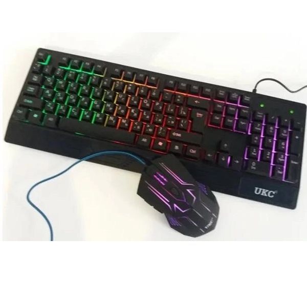 Клавіатура+мишка UKC з LED підсвічуванням від USB M-710, клавіатура ігрова з підсвічуванням та мишкою 00017264 фото