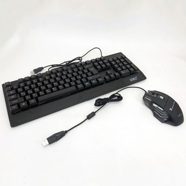 Клавіатура+мишка UKC з LED підсвічуванням від USB M-710, клавіатура ігрова з підсвічуванням та мишкою 00017264 фото