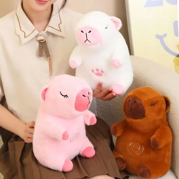 Белый Интерактивная дышащая Капибара Snuggle Pulse CapyBuddy 30 см мягкая плюшевая игрушка 00015835 фото