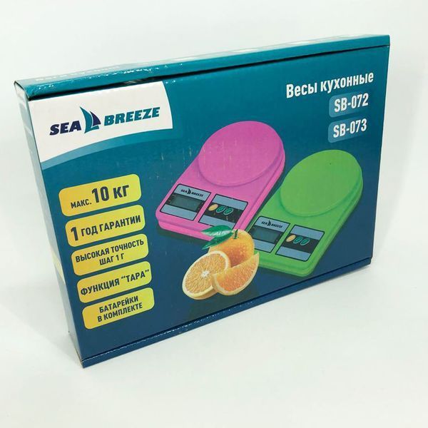 Весы кухонные SeaBreeze SB-073, Электрические кухонные весы, Точные кухонные весы. Цвет: зеленый 00018798 фото