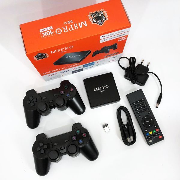 Ігрова телевізійна приставка AndroidTV+Game Box M8PRO Mini + 2 джойстика, Ігрова приставка з підключенням до ТБ 00016265 фото