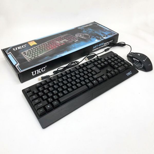 Клавіатура+мишка UKC з LED підсвічуванням від USB M-710, клавіатура ігрова з підсвічуванням та мишкою 00017264 фото