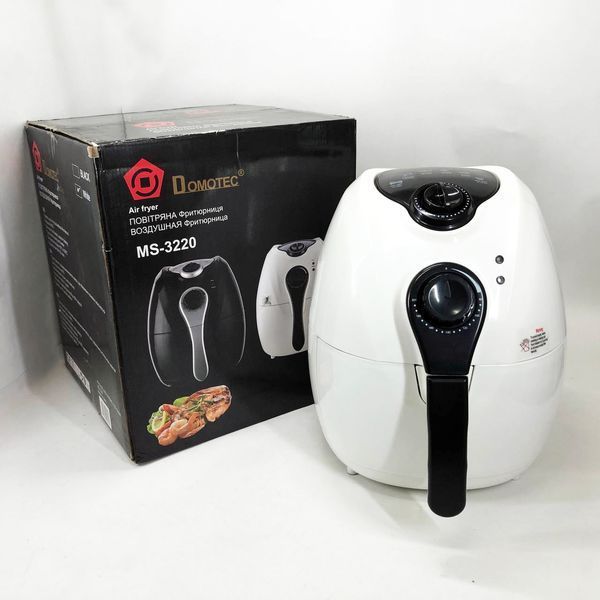 Аерофритниця Мультипіч Аерогриль Domotec MS-3220 1300W 4,5 л Безмасляна з Таймером. Колір: білий 00019061 фото