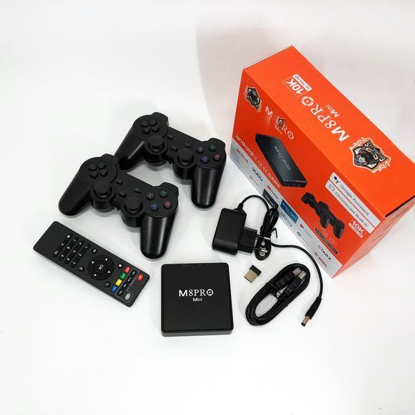 Ігрова телевізійна приставка AndroidTV+Game Box M8PRO Mini + 2 джойстика, Ігрова приставка з підключенням до ТБ 00016265 фото