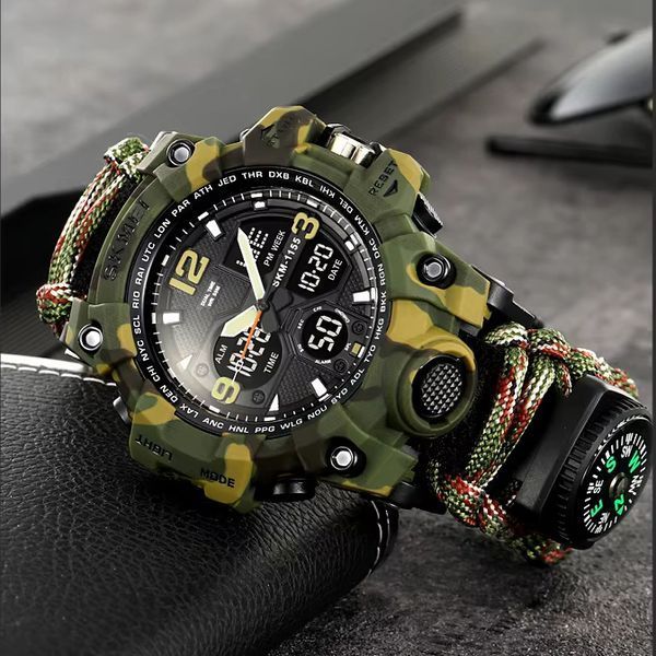 Часы наручные мужские SKMEI 1155BCMGN PARACORD 00022336 фото