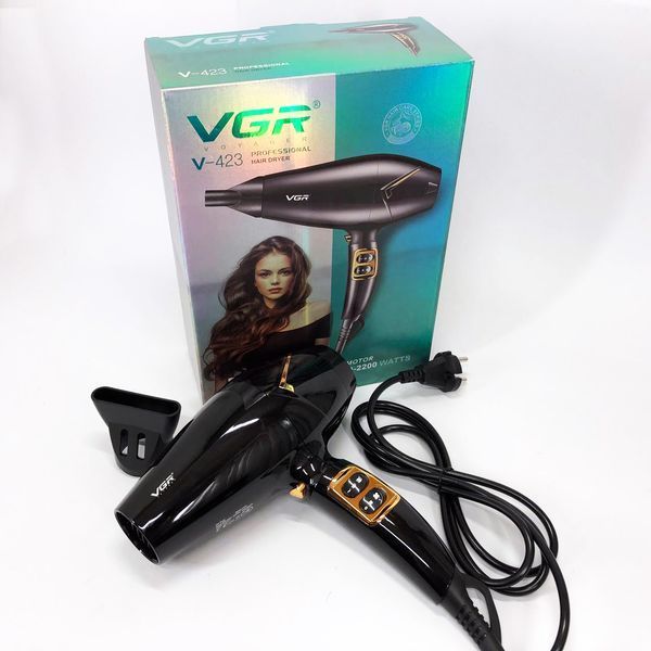 Мощный электрический профессиональный фен для волос VGR V-423 1800-2200W, Женский фен для волос 00014410 фото