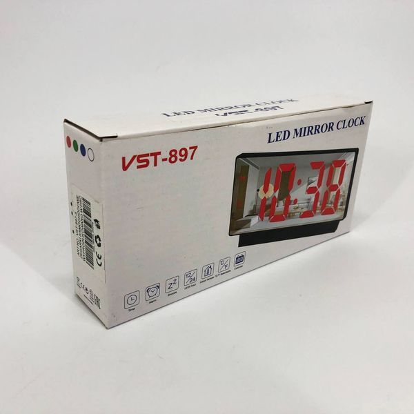 Електронний настільний LED годинник від USB VST-898-1 з будильником і термометром, Настільний LED Лід годинник 00012648 фото