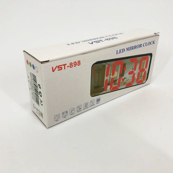 Електронний настільний LED годинник від USB VST-898-1 з будильником і термометром, Настільний LED Лід годинник 00012648 фото