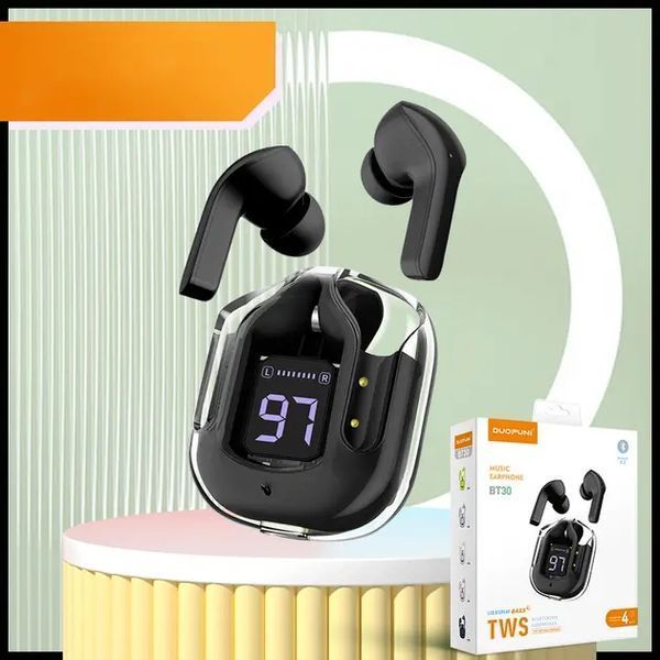 Беспроводные наушники Duopuni BT30 TWS Wireless Headset, Bluetooth 5.3, 250 mAh Black 00023903 фото