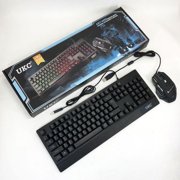 Клавіатура+мишка UKC з LED підсвічуванням від USB M-710, клавіатура ігрова з підсвічуванням та мишкою 00017264 фото