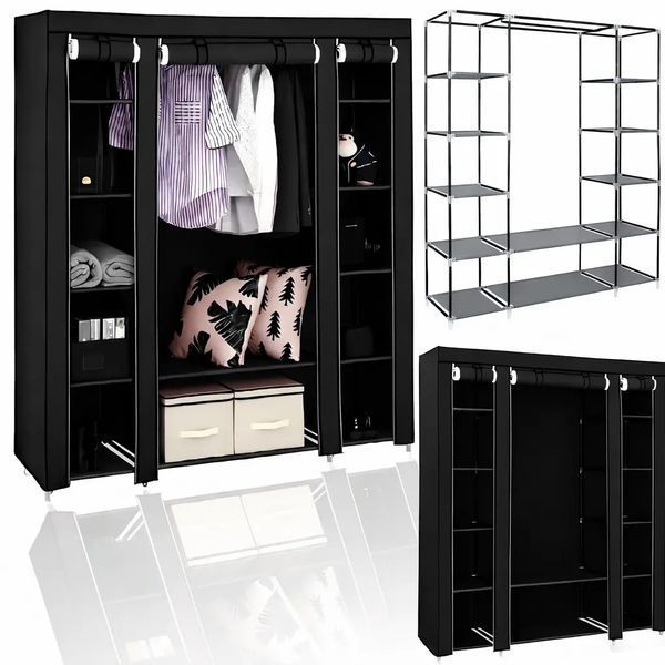 Тканинна шафа HCX Storage Wardrobe 88130 Чорний 00014247 фото