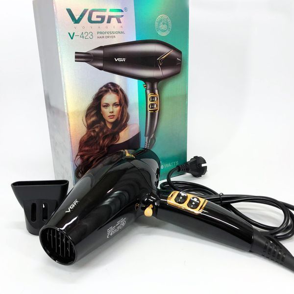 Мощный электрический профессиональный фен для волос VGR V-423 1800-2200W, Женский фен для волос 00014410 фото