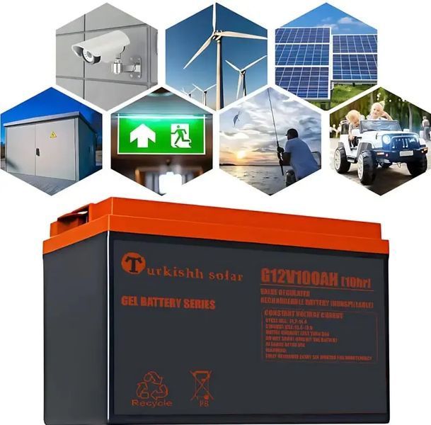 Гелевий акумулятор BATTERY GEL Turkishh Solar 12V 100 Ah 00024638 фото