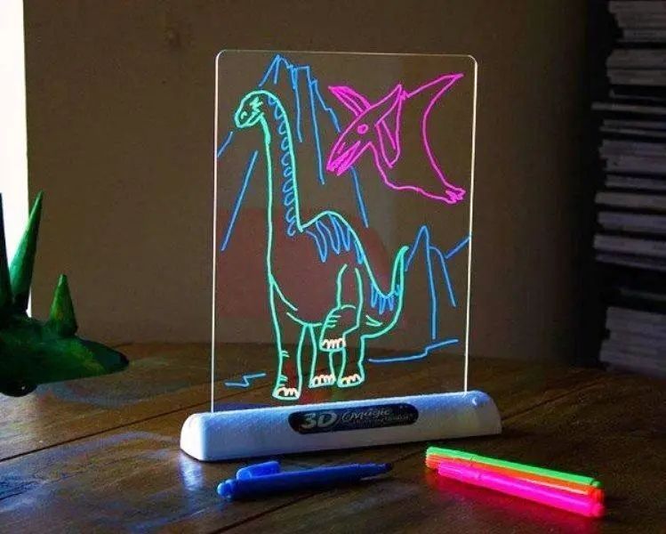 Электронная доска для рисования SUNROZ 3D Magic Drawing Board Морской стиль с подсветкой и 3Д эффектом 00016590 фото