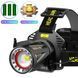 Фонарь налобный H610-WHITE LASER LED PM50-TG, сенсор движения, 3x18650, Power Bank 00023251 фото 1