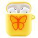 Чохол для AirPods силіконовий з метеликом жовтий 00023754 фото 1