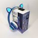 Беспроводные наушники с кошачьими ушками и RGB подсветкой Cat VZV 23M. Цвет: синий 00023809 фото 1