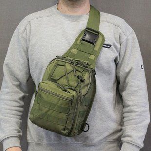 Якісна тактична сумка, укріплена чоловіча сумка, рюкзак тактична слінг. Колір: хакі 00018328 фото