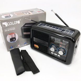Радіо приймач Golon RX-BT978S сонячна панель AUX 3.5mm, Радіо приймач з вбудованим акумулятором 00017749 фото