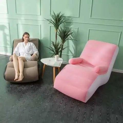 Надувной диван с подлокотниками Inflatable Sofa / Портативное складное кресло для дома, дачи, туризма и отдыха, 140х85х80 см 00013166 фото