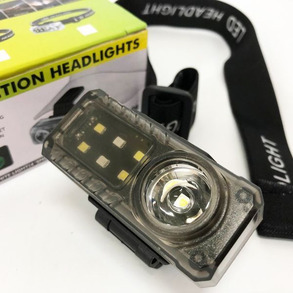 Ліхтар налобний YJ-A06-LED+6SMD, Тактичний ліхтар з червоним світлом на каску, Головний ліхтарик 00023075 фото