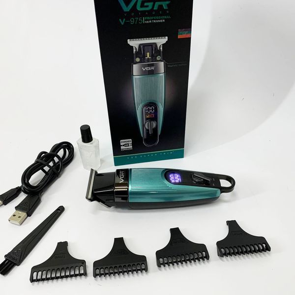 Машинка для стрижки волос VGR V-975 триммер для бороды и усов. Цвет: зеленый 00014930 фото