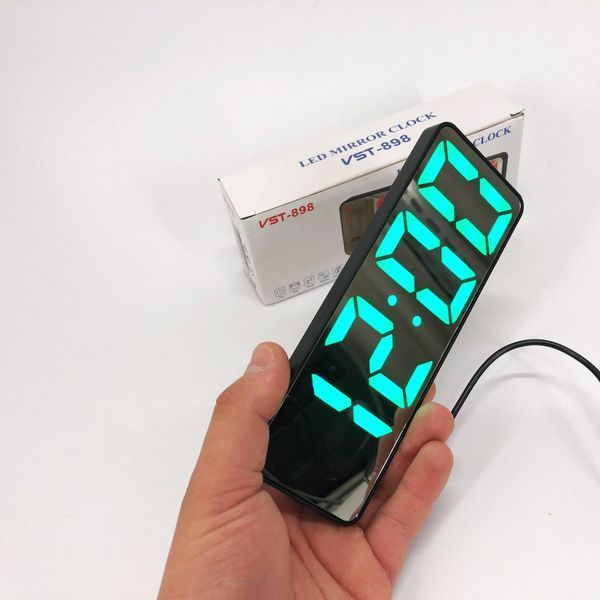 Електронний настільний LED годинник від USB VST-898-4 з будильником і термометром оригінальний настільний годинник 00012649 фото
