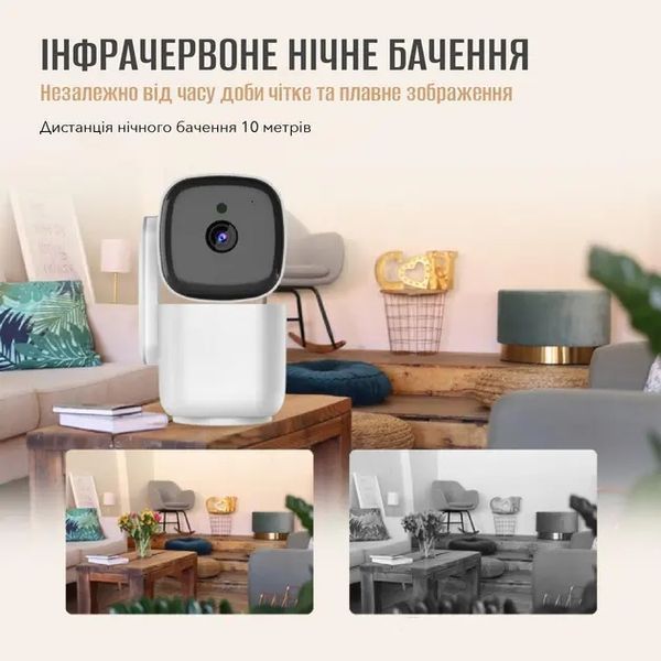 Умная WiFi IP камера для дома видеонаблюдения Noxon Smart Camera 360 охрана для вашего дома и квартиры без слепых зон с двухсторонней связью 00017538 фото