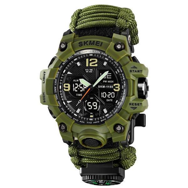 Годинник наручний чоловічий SKMEI 1155BAG PARACORD 00022337 фото