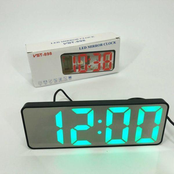 Електронний настільний LED годинник від USB VST-898-4 з будильником і термометром оригінальний настільний годинник 00012649 фото