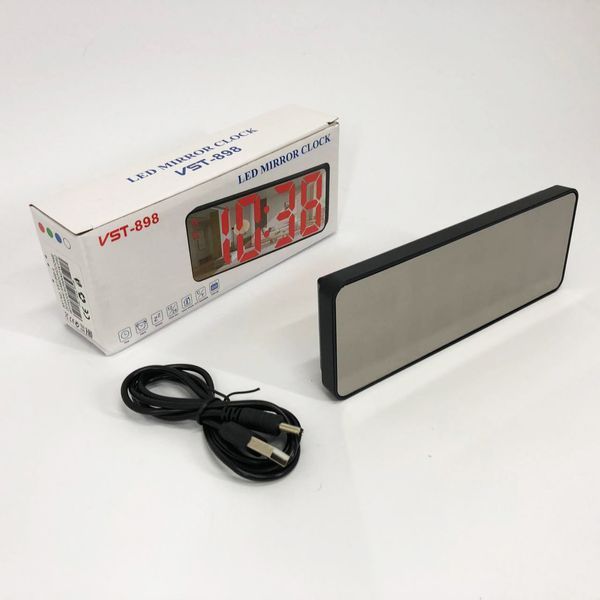 Електронний настільний LED годинник від USB VST-898-4 з будильником і термометром оригінальний настільний годинник 00012649 фото