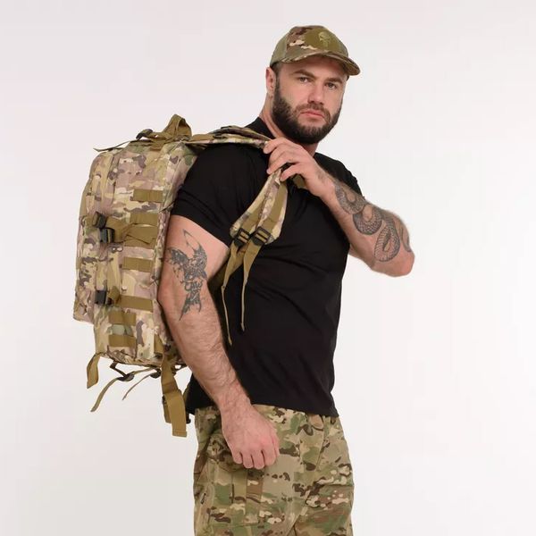 Прочный военный рюкзак 40л Multicam из MOLLE (Cordura 600D) 00018448 фото