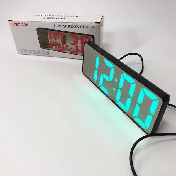 Електронний настільний LED годинник від USB VST-898-4 з будильником і термометром оригінальний настільний годинник 00012649 фото