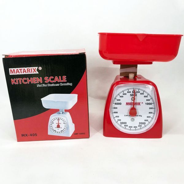 Весы кухонные механические MATARIX MX-405 5 кг, кухонные весы для взвешивания продуктов. Цвет: красный 00018734 фото