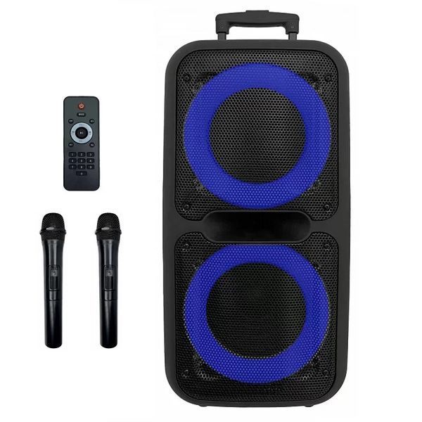 Акустична переносна колонка ZXX-7575 300 Вт акумуляторна з мікрофонами 80х39х33 см 00017464 фото
