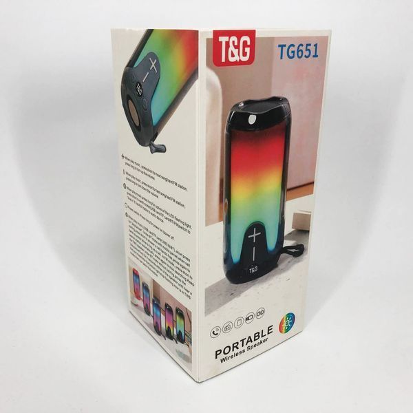 Bluetooth-колонка TG651 с RGB ПОДСВЕТКОЙ, Bluetooth колонка для хорошей музыки. Цвет: зеленый 00017208 фото