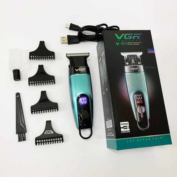 Машинка для стрижки волос VGR V-975 триммер для бороды и усов. Цвет: зеленый 00014930 фото