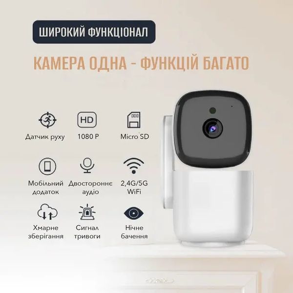 Умная WiFi IP камера для дома видеонаблюдения Noxon Smart Camera 360 охрана для вашего дома и квартиры без слепых зон с двухсторонней связью 00017538 фото