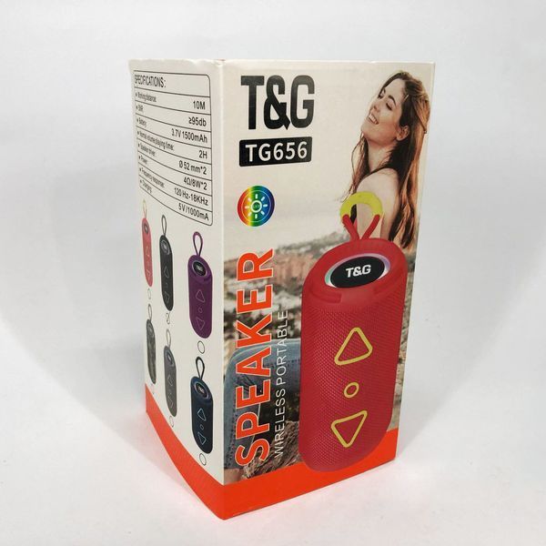 Bluetooth колонка портативна TG656 FM-радіо, акумуляторна колонка для музики. Колір: чорний 00017238 фото