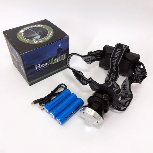 Ліхтарик на голову Bailong BL-8070-P50, LED налобний акумуляторний ліхтар, ліхтар на голову для риболовлі 00022859 фото