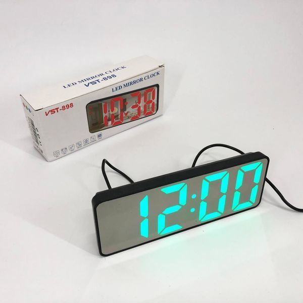 Електронний настільний LED годинник від USB VST-898-4 з будильником і термометром оригінальний настільний годинник 00012649 фото